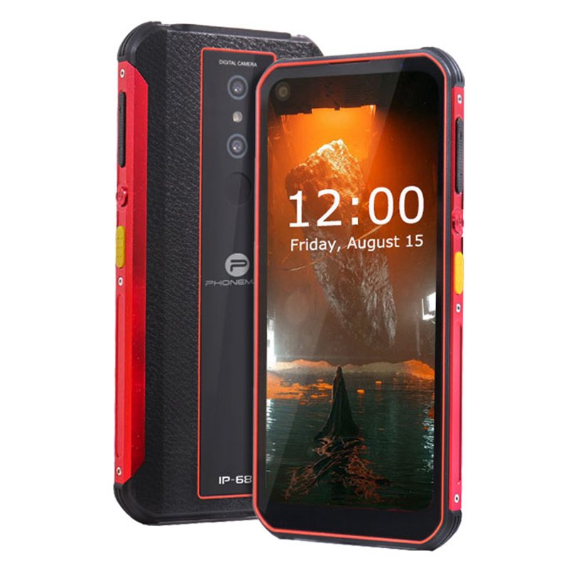 Brand Phonemax IP68 durable rugged phone 6.35" full screen big battery android 10 mobile phone for hikers workers